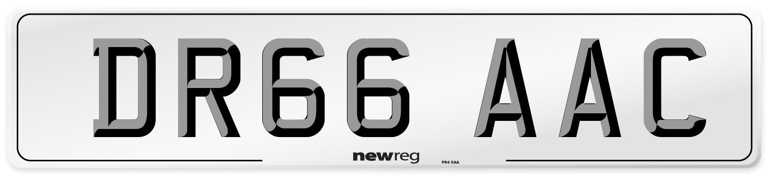 DR66 AAC Number Plate from New Reg